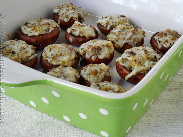 Mozzarella Parmesan Stuffed Mushrooms Amanda S Cookin