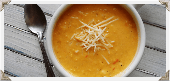 Creamy White Cheddar Corn Soup