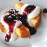 Grilled Pound Cake with Blueberry Sauce and Ricotta Cream - AmandasCookin.com
