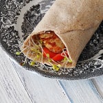 Rosemary & Roasted Garlic Chicken Wrap AmandasCookin.com @amandaformaro