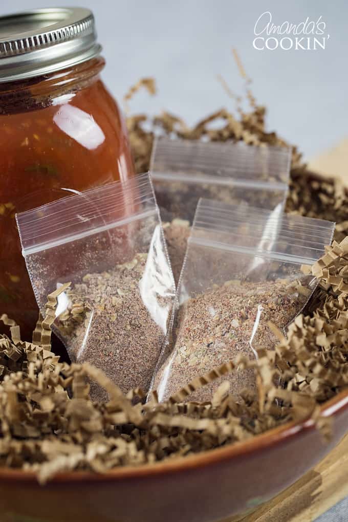 homemade taco seasoning mix in baggies