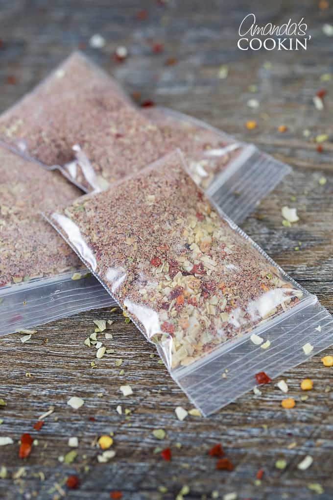 homemade taco seasoning mix in packets
