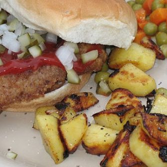 Pork tenderloin sandwiches (schnitzel) & fried potatoes ...