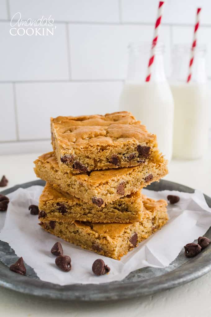 Chocolate Chip Blondies recipe with peanut butter chips.