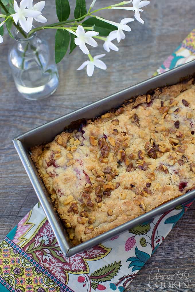 The aroma of delicious raspberry coffee cake will make you so hungry!