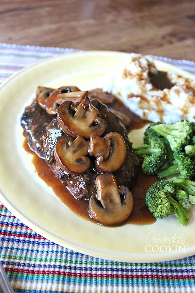 Salisbury Steaks: homemade salisbury steak in slow cooker, oven or skillet