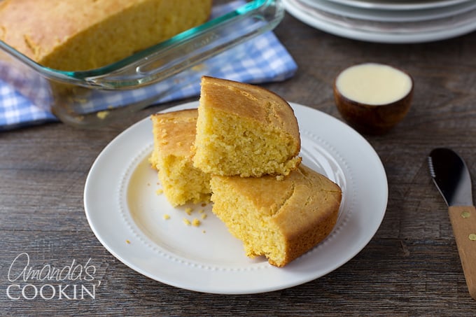 Delicious sweet cornbread to accompany your bowl of chili!