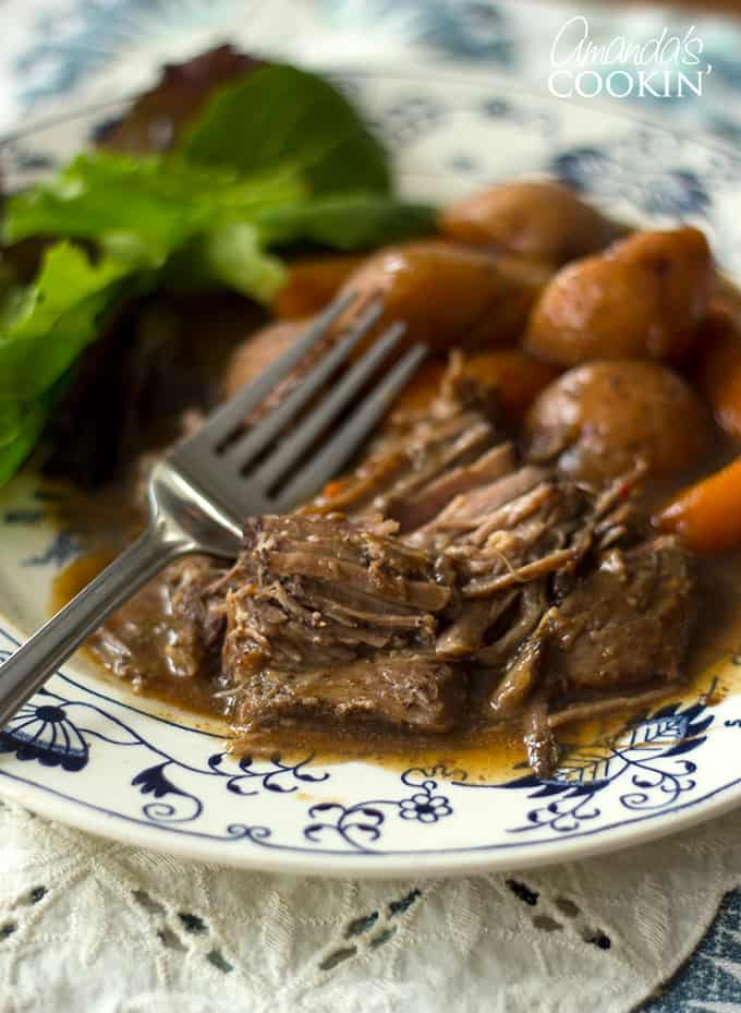 crockpot roast beef on a plate