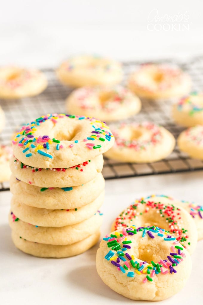 stack of Mexican cookies with sprinkles