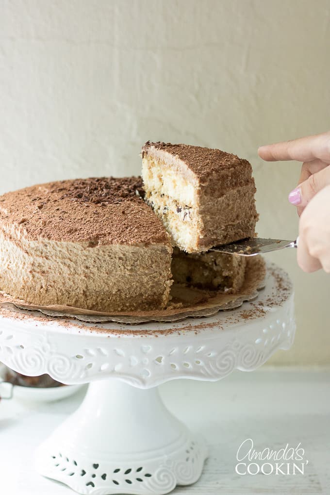 slice of tiramisu cake