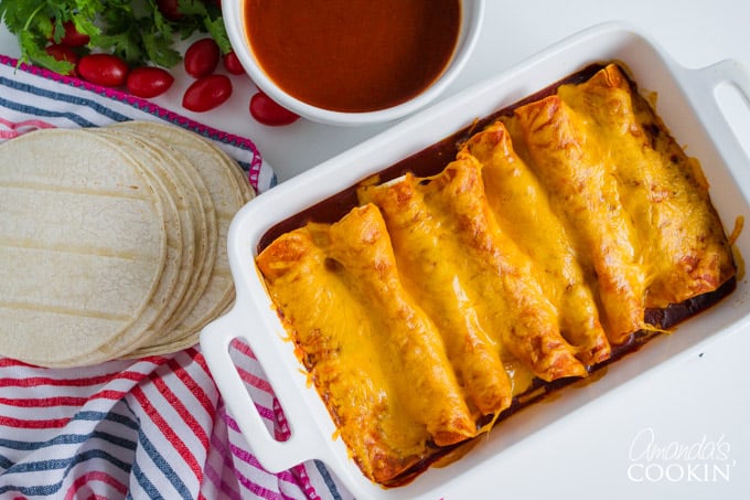 Homemade Enchilada Sauce with enchiladas