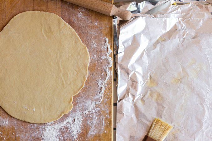 pizza dough and foil