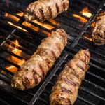 Grilled Cube Steak Rollups on grill