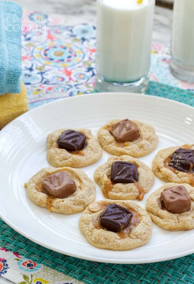 candy bar cookies on a plate