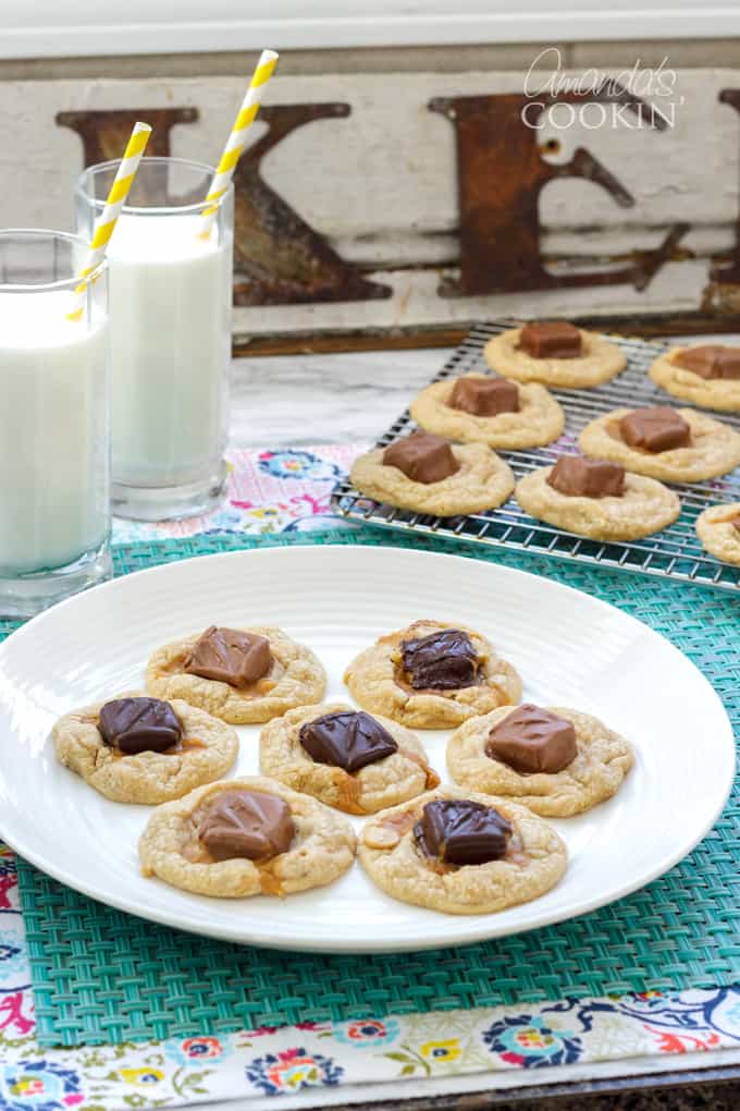 plate of candy bar cookies