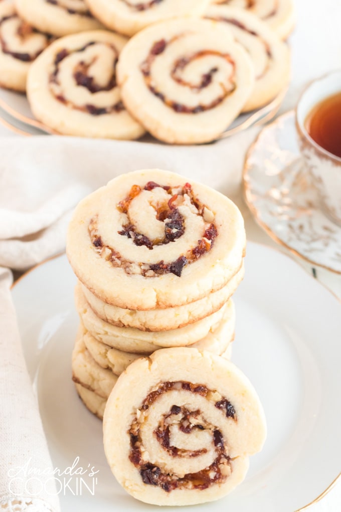 cranberry orange spiral cookies