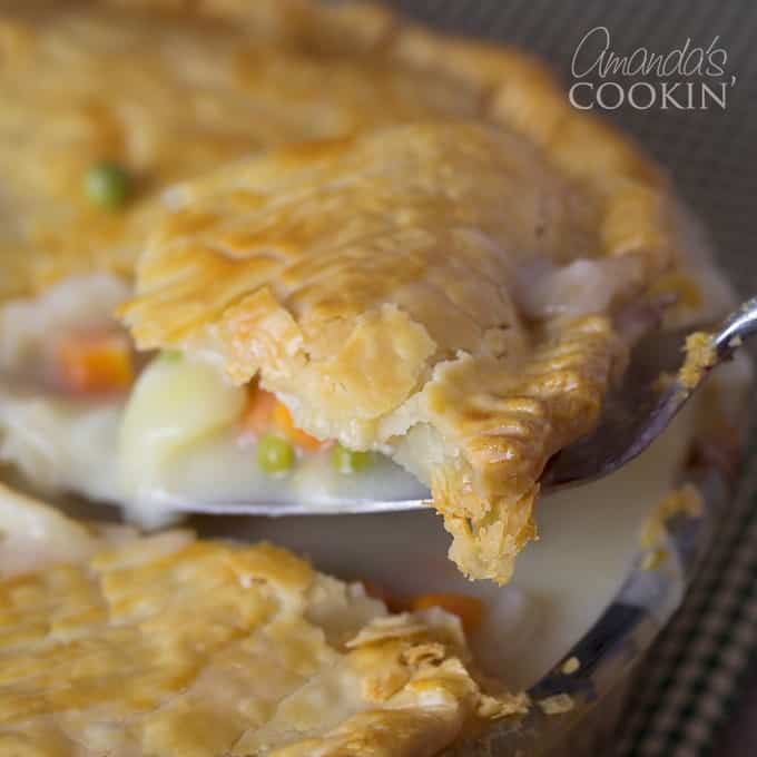 Delicious homemade chicken or turkey pot pie!