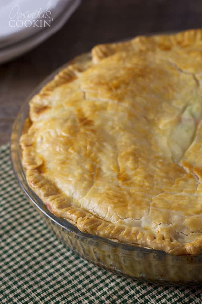 Homemade pot pie - with a perfectly golden crust!