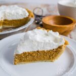 slice of pumpkin pie on a plate