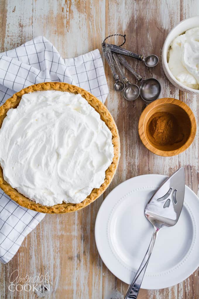 pumpkin pie above shot