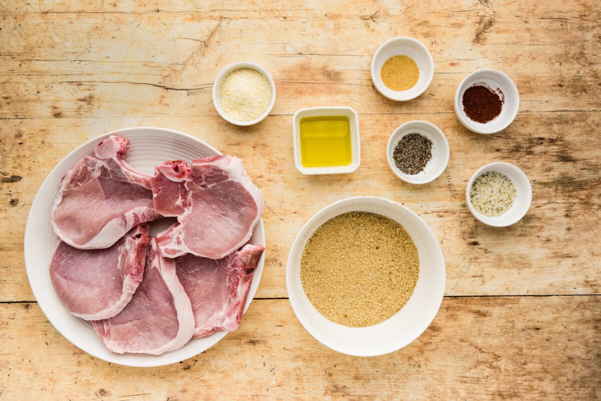 ingredients for Grilled Breaded Pork Chops