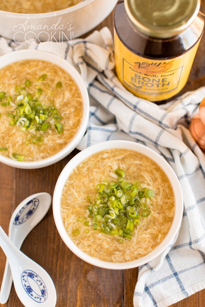 two bowls of egg drop soup