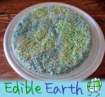 A photo of an edible earth cake resting on a plate.