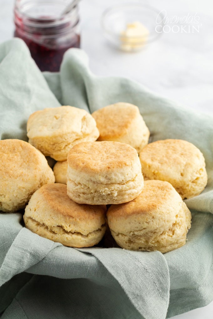 basket full of homemade biscuits