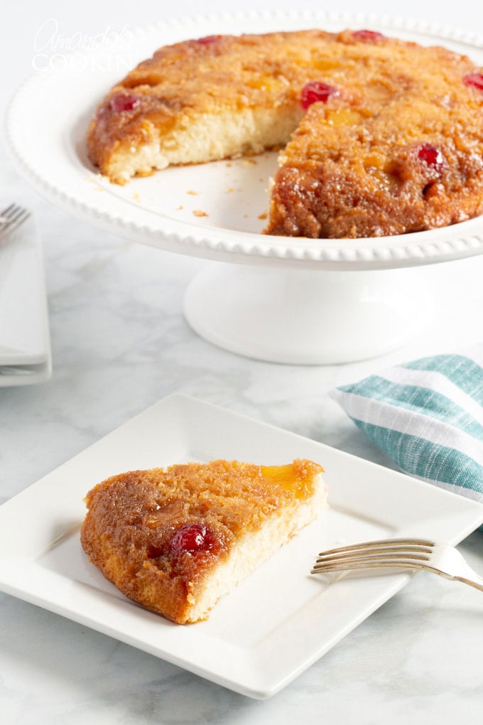 Pineapple Upside Down Cake In A Cast Iron Skillet Amandas