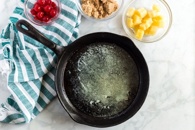 Pineapple Upside Down Cake In A Cast Iron Skillet Amandas