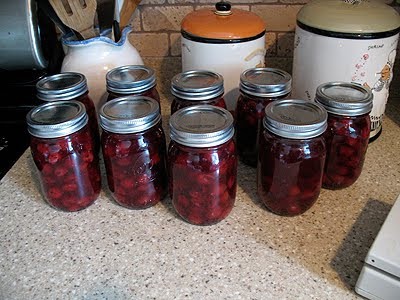 cherry pie filling in jars