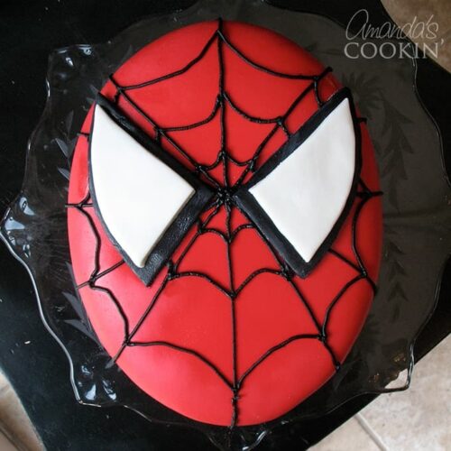 We love this Spiderman Cake made with homemade fondant!