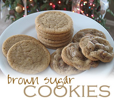 A close up photo of a plate of brown sugar cookies.