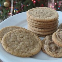 A close up photo of a plate of brown sugar cookies.