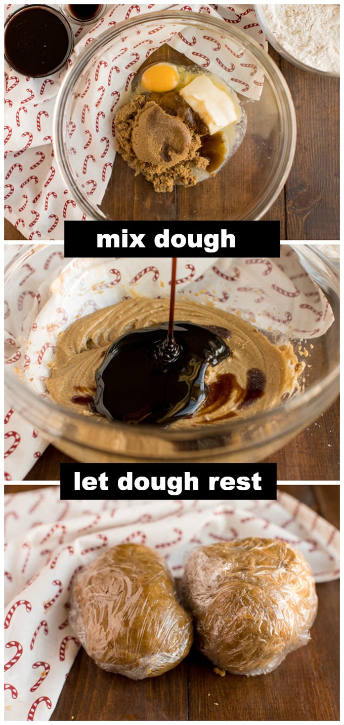 mixing the gingerbread cookie dough