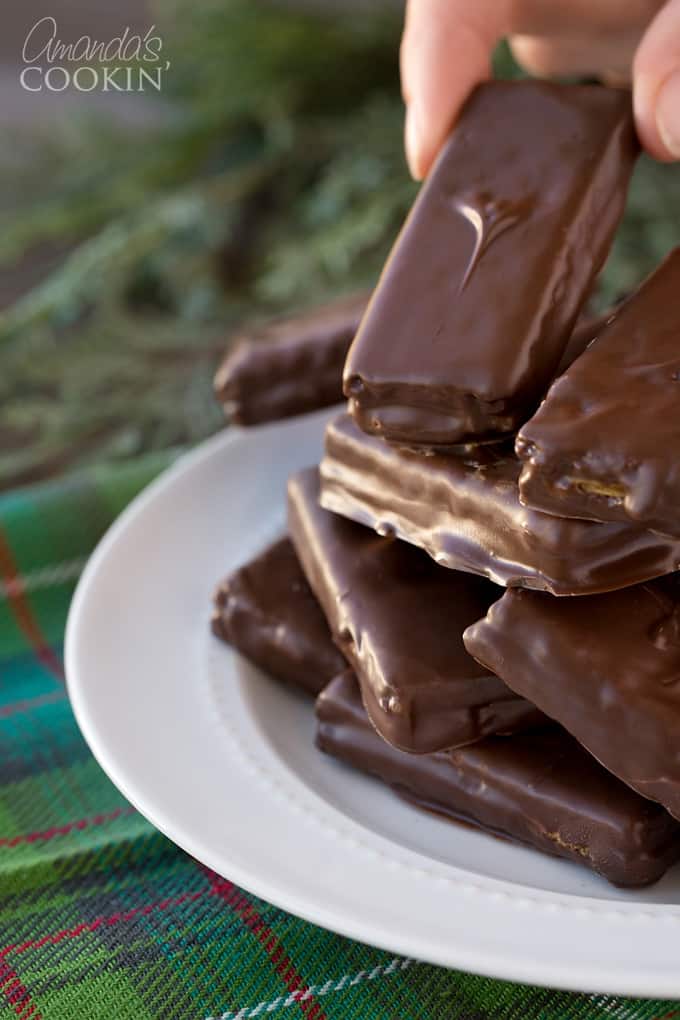 Homemade candy bars on plate