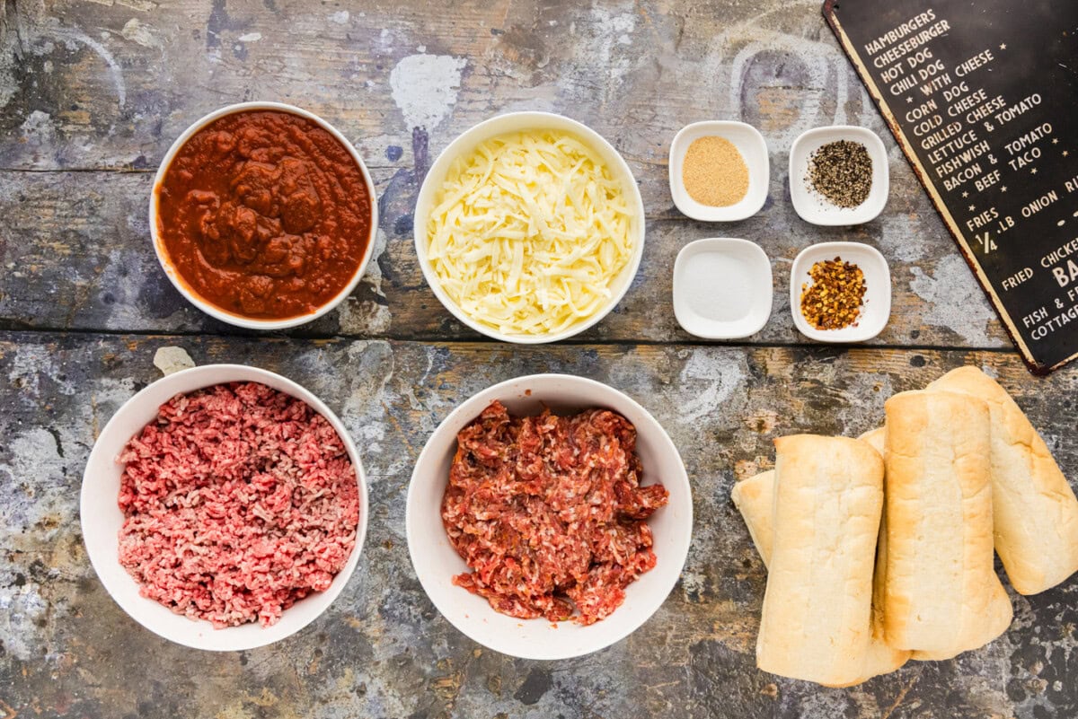 ingredients for guinea grinder sandwiches