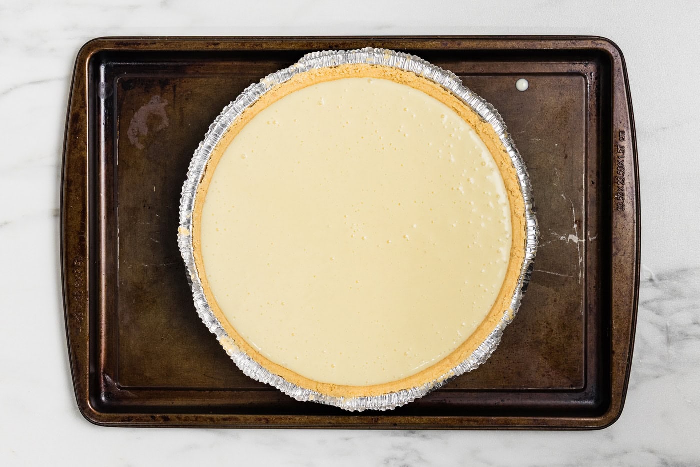 Lemonade Cheesecake in pie crust