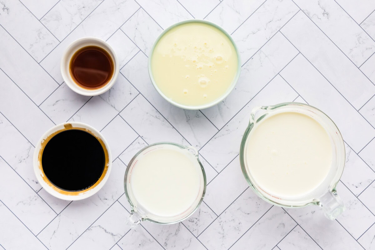 ingredients for making homemade Root Beer Ice Cream