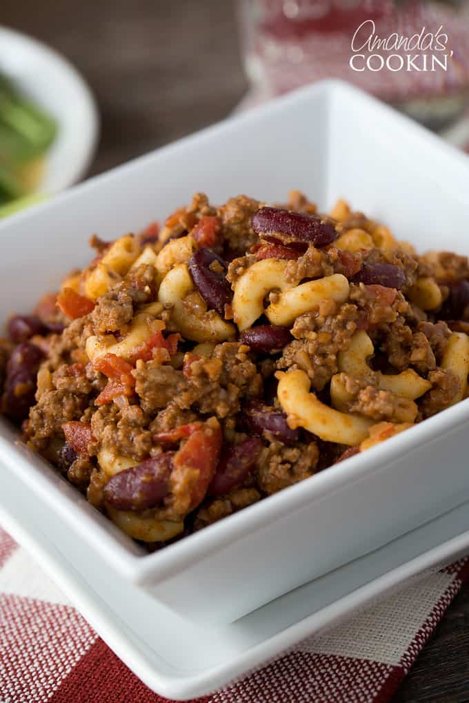 This chili mac recipe is one that my family loves, and truthfully I love it too. Why? Because it's so fast and easy to make and it saves me time from running around trying to figure out what I'm going to make for dinner.