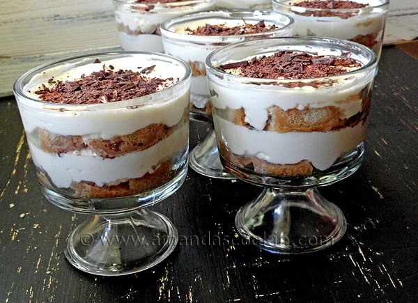 Bailey's Tiramisu Parfaits - Amanda's Cookin' - Trifles & Parfaits