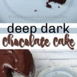 deep dark chocolate cake pin image