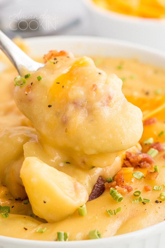chunky spoonful of potato soup
