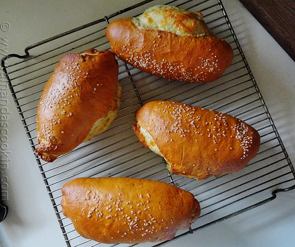 Ham & Cheese Stuffed Pretzel Rolls