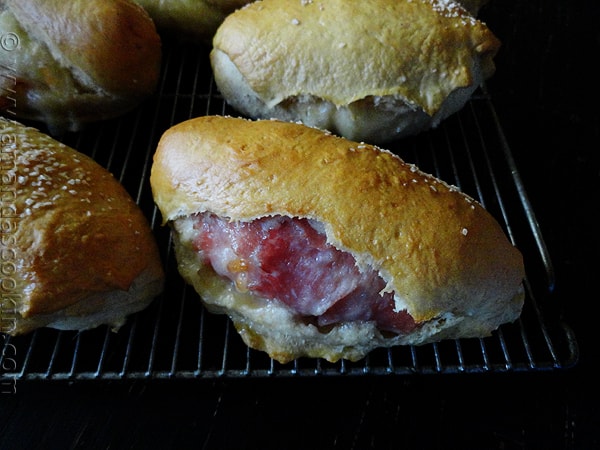 Ham & Cheese Stuffed Pretzel Rolls