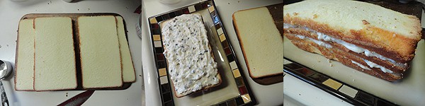 assembling cassata cake