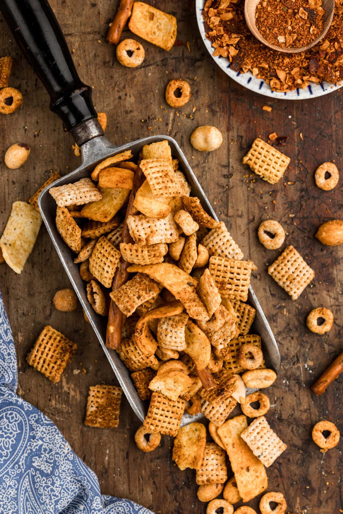 scoop of taco chex mix