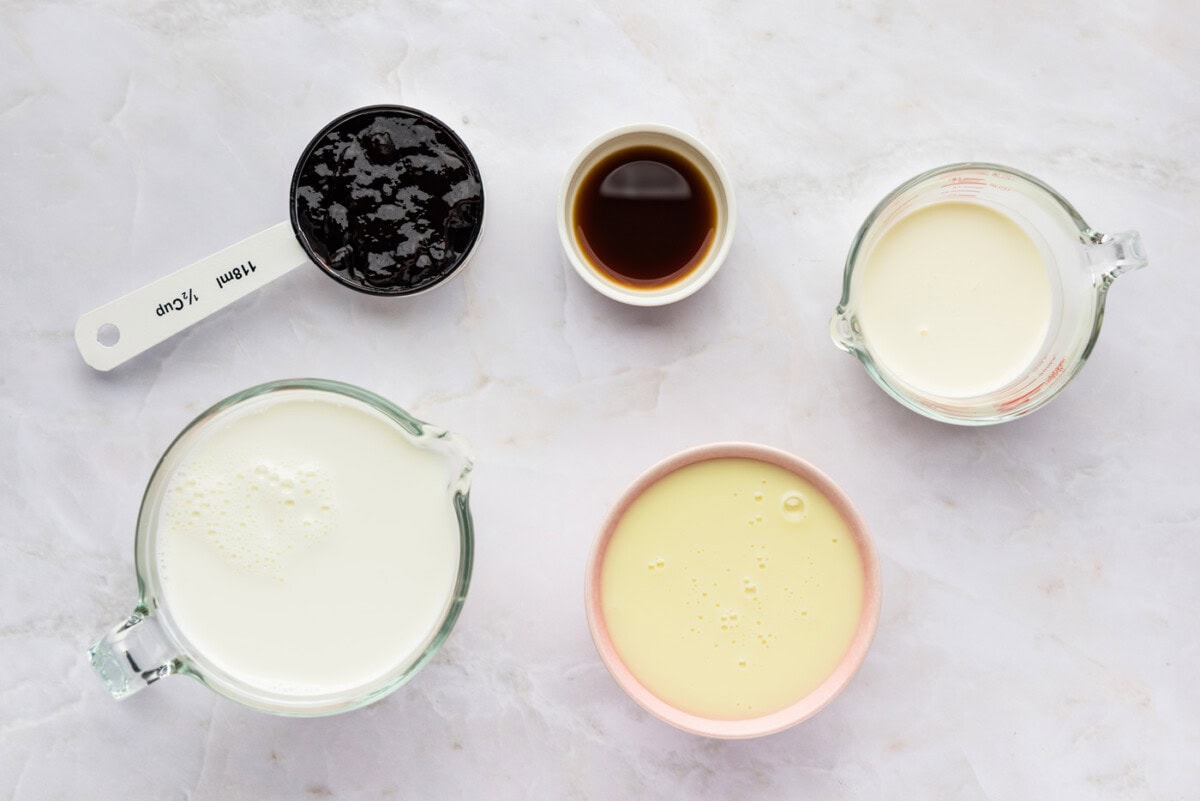 ingredients needed to make jam ice cream