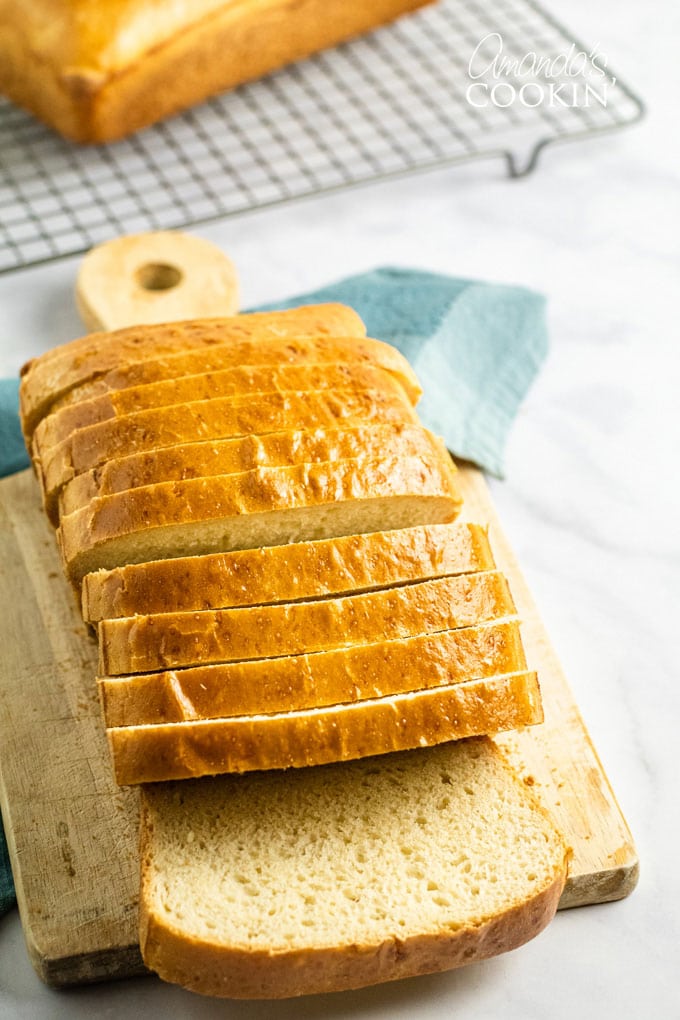 a loaf of bread sliced up