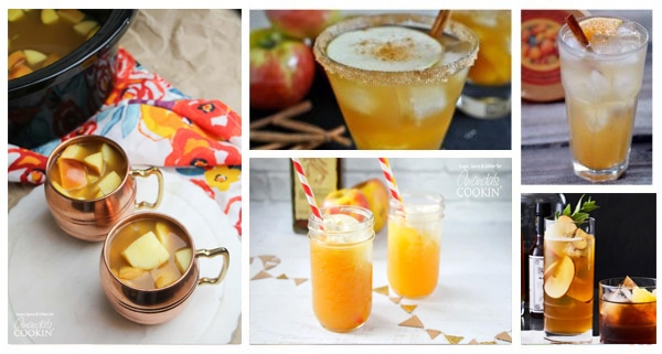 collage of apple cider drink photos